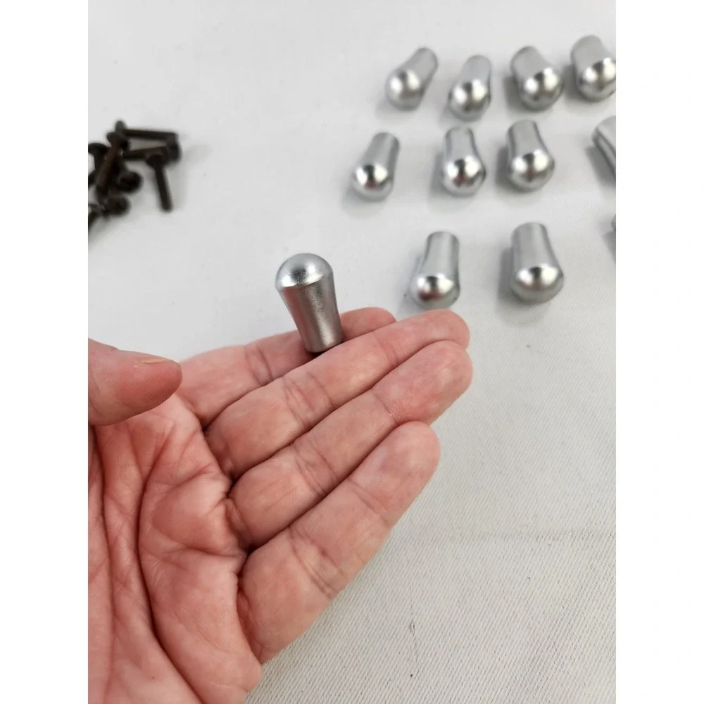 Lot of 10 Teardrop Shaped Silver Metal Drawer Cabinet Knobs Pulls Tiny Small